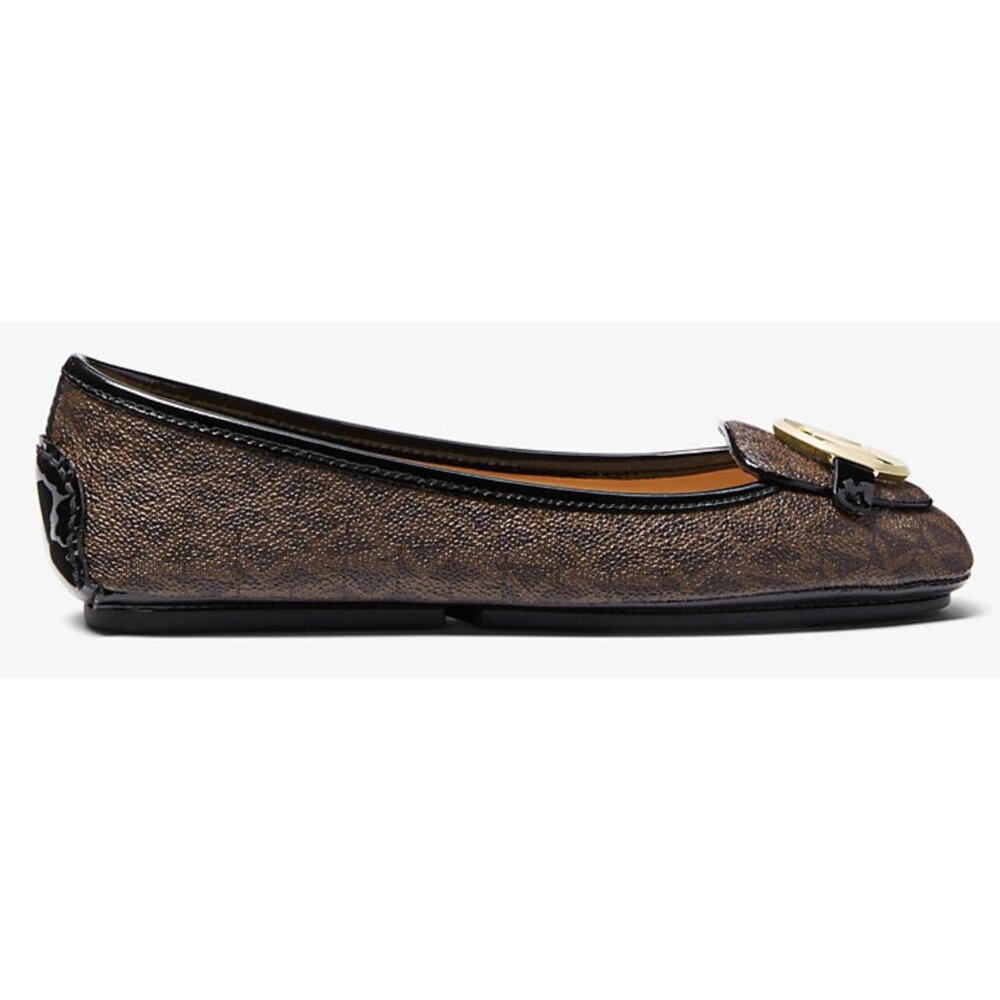 NWB Michael Kors Lillie Logo Moccasin Flats Brown Size 8 $115 [jb] - Picture 4 of 16